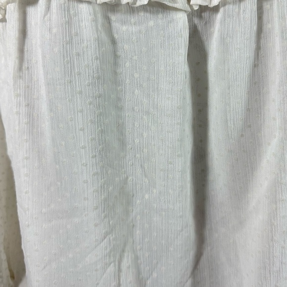 Loft white chiffon swiss dot long sleeve blouse size S - Picture 12 of 12